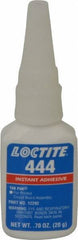 Loctite - 0.70 oz Bottle Clear Instant Adhesive - Series 444, 30 sec Fixture Time, 24 hr Full Cure Time, Bonds to Metal, Plastic & Rubber - Eagle Tool & Supply