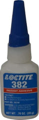 Loctite - 0.70 oz Bottle Clear Instant Adhesive - Series 382, 30 sec Fixture Time, 24 hr Full Cure Time, Bonds to Metal, Plastic & Rubber - Eagle Tool & Supply