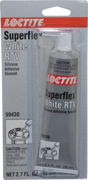 Loctite - 80 mL Tube White RTV Silicone Joint Sealant - 30 min Tack Free Dry Time, 24 hr Full Cure Time, Series 135 - Eagle Tool & Supply