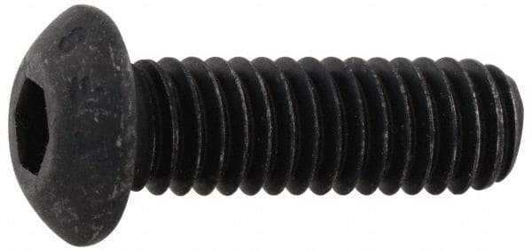 Value Collection - #10-24 UNC Hex Socket Drive, Button Screw - Alloy Steel, Black Oxide Finish, 3/8" Length Under Head - Eagle Tool & Supply