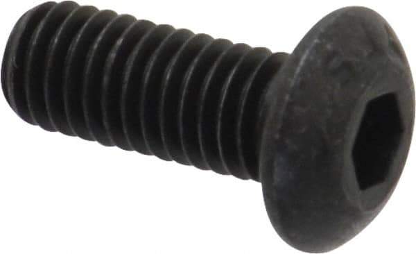 Value Collection - #10-32 UNF Hex Socket Drive, Button Screw - Alloy Steel, Black Oxide Finish, 1/2" Length Under Head - Eagle Tool & Supply