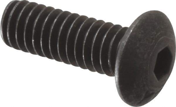 Value Collection - #8-32 UNC Hex Socket Drive, Button Screw - Alloy Steel, Black Oxide Finish, 1/2" Length Under Head - Eagle Tool & Supply