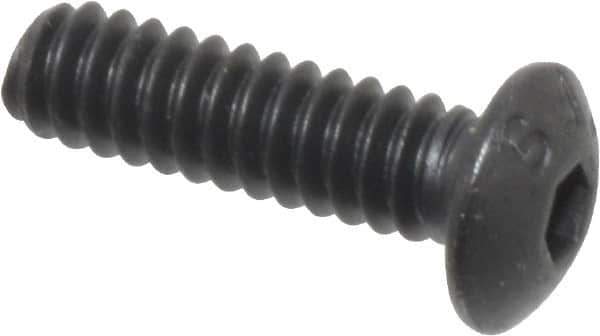 Value Collection - #6-32 UNC Hex Socket Drive, Button Screw - Alloy Steel, Black Oxide Finish, 1/2" Length Under Head - Eagle Tool & Supply