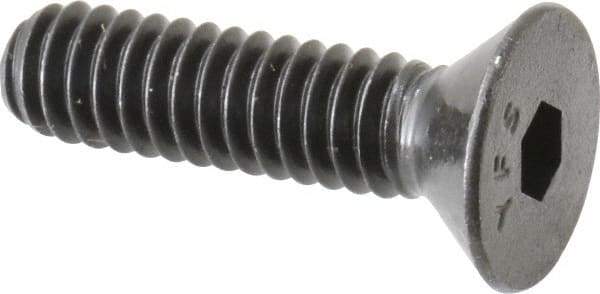 Value Collection - 1/4-20 UNC Hex Socket Drive, Flat Screw - Alloy Steel, Black Oxide Finish, Partially Threaded, 1" OAL - Eagle Tool & Supply