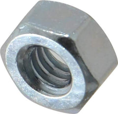 Value Collection - 1/4-20 UNC Steel Right Hand Hex Nut - 7/16" Across Flats, 7/32" High, Zinc-Plated Finish - Eagle Tool & Supply