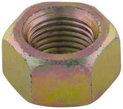 Value Collection - 7/16-14 UNC Steel Right Hand Hex Nut - 11/16" Across Flats, 3/8" High, Zinc Yellow Dichromate Finish - Eagle Tool & Supply