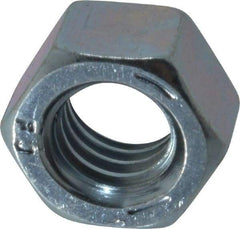 Value Collection - 3/8-16 UNC Steel Right Hand Hex Nut - 9/16" Across Flats, 21/64" High, Zinc-Plated Finish - Eagle Tool & Supply