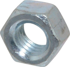 Value Collection - 7/16-14 UNC Steel Right Hand Hex Nut - 11/16" Across Flats, 3/8" High, Zinc-Plated Finish - Eagle Tool & Supply