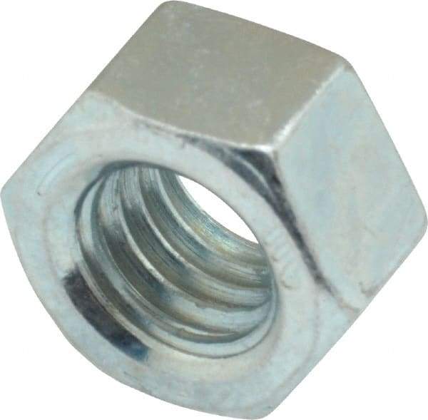 Value Collection - 1/2-13 UNC Steel Right Hand Hex Nut - 3/4" Across Flats, 7/16" High, Zinc-Plated Finish - Eagle Tool & Supply