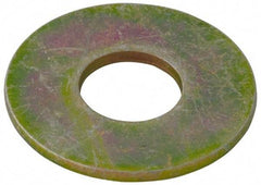 Value Collection - 1/2" Screw, Grade SAE 1035-1050 Alloy Steel USS Flat Washer - 0.557" ID x 1.405" OD, 0.132" Thick, Zinc Yellow Dichromate Finish - Eagle Tool & Supply