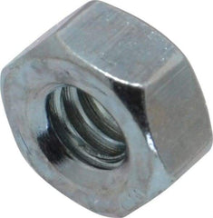 Value Collection - 1/4-20 UNC Steel Right Hand Hex Nut - 7/16" Across Flats, 7/32" High, Zinc-Plated Finish - Eagle Tool & Supply