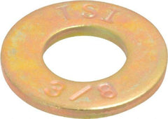 Made in USA - 3/8" Screw, Grade 8 Alloy Steel SAE Flat Washer - 13/32" ID x 13/16" OD, 1/16" Thick - Eagle Tool & Supply