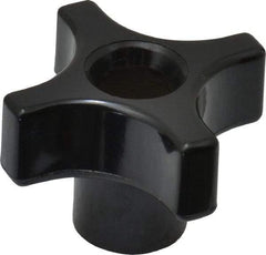 Gibraltar - 1-1/2" Head Diam, 4 Point Lobed Knob - 5/16-18 Hole, Phenolic, Black - Eagle Tool & Supply