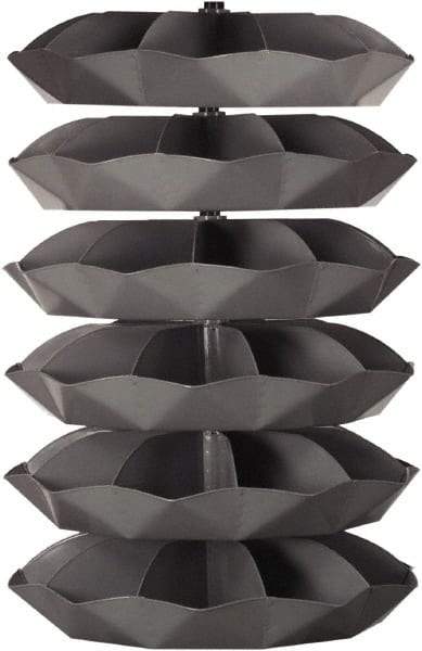 Durham - 3,000 Lb Capacity, 22" Deep x 69-1/2" High, Rotating Bin Rack - 1 Side, Gray Steel Bins - Eagle Tool & Supply