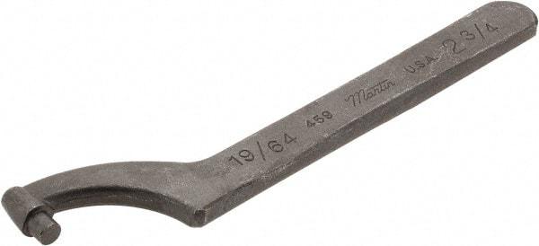 Martin Tools - 2-3/4" Capacity, Pin Spanner Wrench - 7-1/2" OAL, 9/32" Hook Pin Height - Eagle Tool & Supply