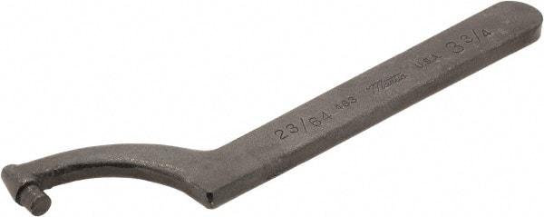 Martin Tools - 3-3/4" Capacity, Pin Spanner Wrench - 9-1/2" OAL, 11/32" Hook Pin Height - Eagle Tool & Supply