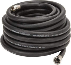 Parker - 50' Long Water Hose - 5/8" Diam, 3/4" GHT, Rubber, 125 psi, Black - Eagle Tool & Supply