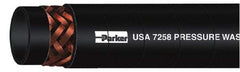 Parker - 50' Long, 1/4" Fitting, Male Rigid x Male Swivel Fitting, -40 to 250°F, Neoprene High Temp & High Pressure Hose - 1/4" Inside x 1/2" Outside Diam, Black, 3,000 psi - Eagle Tool & Supply