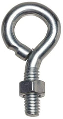 Gibraltar - 1/2-13, Zinc-Plated Finish, Steel Wire Turned Open Eye Bolt - 4" Thread Length, 1" ID x 2" OD, 6" Shank Length - Eagle Tool & Supply