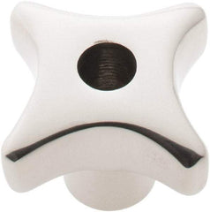 KIPP - 1.57" Head Diam, 4 Point Lobed Knob - 5/16-18 Hole, Stainless Steel - Eagle Tool & Supply