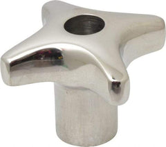 KIPP - 1.96" Head Diam, 4 Point Lobed Knob - 3/8-16 Hole, Stainless Steel - Eagle Tool & Supply