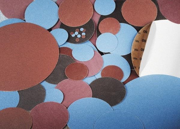 Made in USA - 24" Diam, 50 Grit Zirconia Alumina Adhesive PSA Disc - Coarse Grade, Y Weighted Cloth Backing, For Low Speed Dual-Action Sanders, Random Orbital Sanders - Eagle Tool & Supply