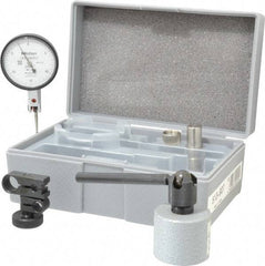 Mitutoyo - 0.0005" Graduation, 0.03" Max Meas, 0-15-0 Dial Reading, Dial Indicator & Base Kit - 25mm Base Height x 30mm Base Diam, 1.54" Dial Diam - Eagle Tool & Supply