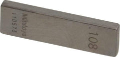 Mitutoyo - 0.108" Rectangular Steel Gage Block - Accuracy Grade 0, Includes Certificate of Inspection - Eagle Tool & Supply