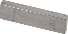 Mitutoyo - 0.127" Rectangular Steel Gage Block - Accuracy Grade AS-1, Includes Certificate of Inspection - Eagle Tool & Supply