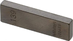 Mitutoyo - 0.139" Rectangular Steel Gage Block - Accuracy Grade AS-1, Includes Certificate of Inspection - Eagle Tool & Supply