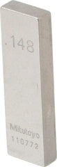 Mitutoyo - 0.148" Rectangular Steel Gage Block - Accuracy Grade AS-1, Includes Certificate of Inspection - Eagle Tool & Supply