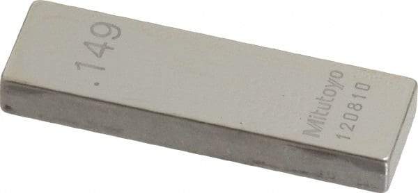 Mitutoyo - 0.149" Rectangular Steel Gage Block - Accuracy Grade AS-1, Includes Certificate of Inspection - Eagle Tool & Supply