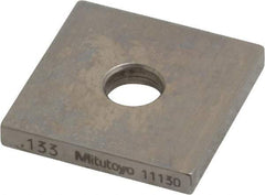 Mitutoyo - 0.133" Square Steel Gage Block - Accuracy Grade 0, Includes Certificate of Inspection - Eagle Tool & Supply