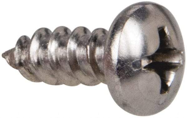 Value Collection - #6 Pan Head Phillips Sheet Metal Screw - Stainless Steel, 3/8" Length Under Head, Grade 316 - Eagle Tool & Supply
