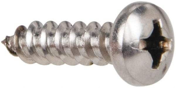 Value Collection - #6 Pan Head Phillips Sheet Metal Screw - Stainless Steel, 1/2" Length Under Head, Grade 316 - Eagle Tool & Supply