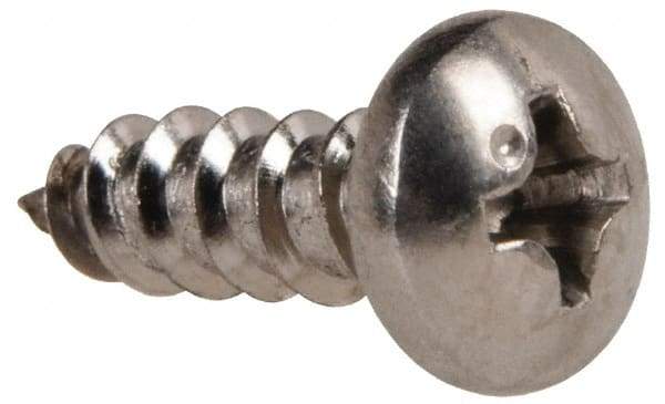 Value Collection - #8 Pan Head Phillips Sheet Metal Screw - Stainless Steel, 1/2" Length Under Head, Grade 316 - Eagle Tool & Supply