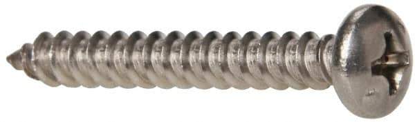 Value Collection - #8 Pan Head Phillips Sheet Metal Screw - Stainless Steel, 1-1/4" Length Under Head, Grade 316 - Eagle Tool & Supply