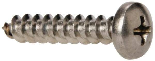 Value Collection - #10 Pan Head Phillips Sheet Metal Screw - Stainless Steel, 1" Length Under Head, Grade 316 - Eagle Tool & Supply