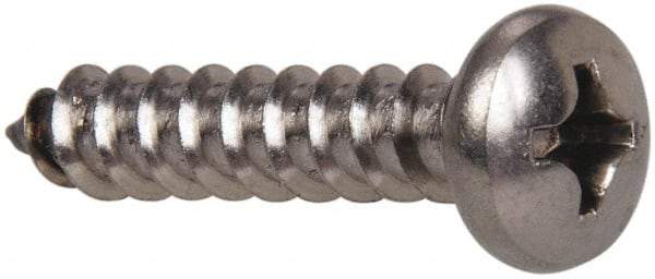 Value Collection - #10 Pan Head Phillips Sheet Metal Screw - Stainless Steel, 1-1/4" Length Under Head, Grade 316 - Eagle Tool & Supply