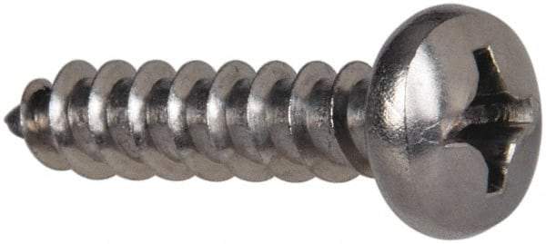Value Collection - #12 Pan Head Phillips Sheet Metal Screw - Stainless Steel, 1" Length Under Head, Grade 316 - Eagle Tool & Supply