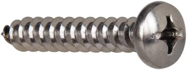 Value Collection - #14 Pan Head Phillips Sheet Metal Screw - Stainless Steel, 1-1/2" Length Under Head, Grade 316 - Eagle Tool & Supply