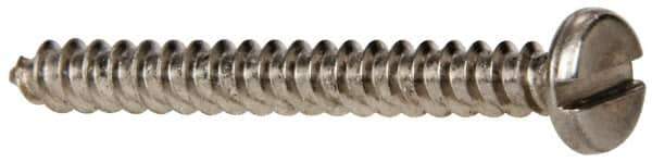 Value Collection - #6 Pan Head Slotted Sheet Metal Screw - Stainless Steel, 1-1/4" Length Under Head, Grade 316 - Eagle Tool & Supply