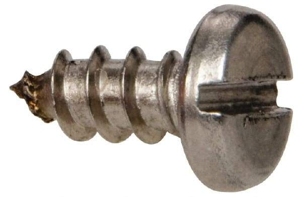 Value Collection - #8 Pan Head Slotted Sheet Metal Screw - Stainless Steel, 3/8" Length Under Head, Grade 316 - Eagle Tool & Supply