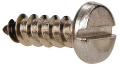 Value Collection - #8 Pan Head Slotted Sheet Metal Screw - Stainless Steel, 1/2" Length Under Head, Grade 316 - Eagle Tool & Supply