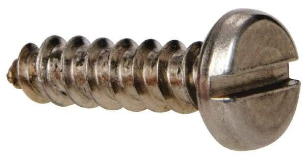 Value Collection - #8 Pan Head Slotted Sheet Metal Screw - Stainless Steel, 5/8" Length Under Head, Grade 316 - Eagle Tool & Supply