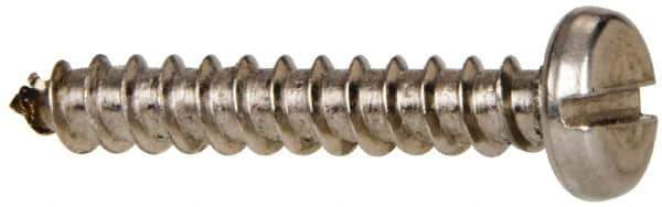 Value Collection - #8 Pan Head Slotted Sheet Metal Screw - Stainless Steel, 1" Length Under Head, Grade 316 - Eagle Tool & Supply