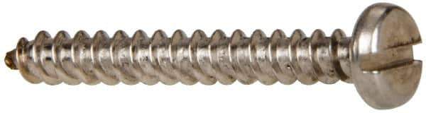 Value Collection - #8 Pan Head Slotted Sheet Metal Screw - Stainless Steel, 1-1/4" Length Under Head, Grade 316 - Eagle Tool & Supply