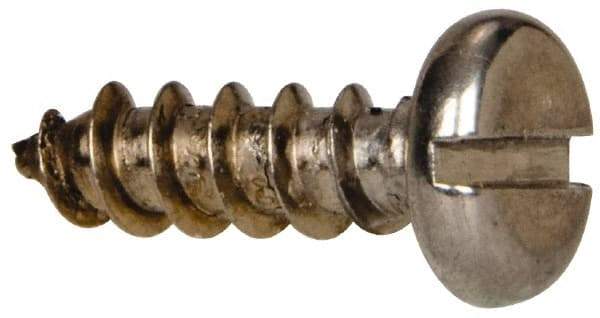 Value Collection - #10 Pan Head Slotted Sheet Metal Screw - Stainless Steel, 5/8" Length Under Head, Grade 316 - Eagle Tool & Supply