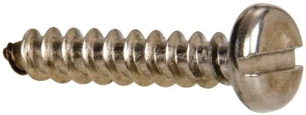 Value Collection - #10 Pan Head Slotted Sheet Metal Screw - Stainless Steel, 1" Length Under Head, Grade 316 - Eagle Tool & Supply