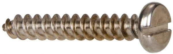 Value Collection - #10 Pan Head Slotted Sheet Metal Screw - Stainless Steel, 1-1/4" Length Under Head, Grade 316 - Eagle Tool & Supply